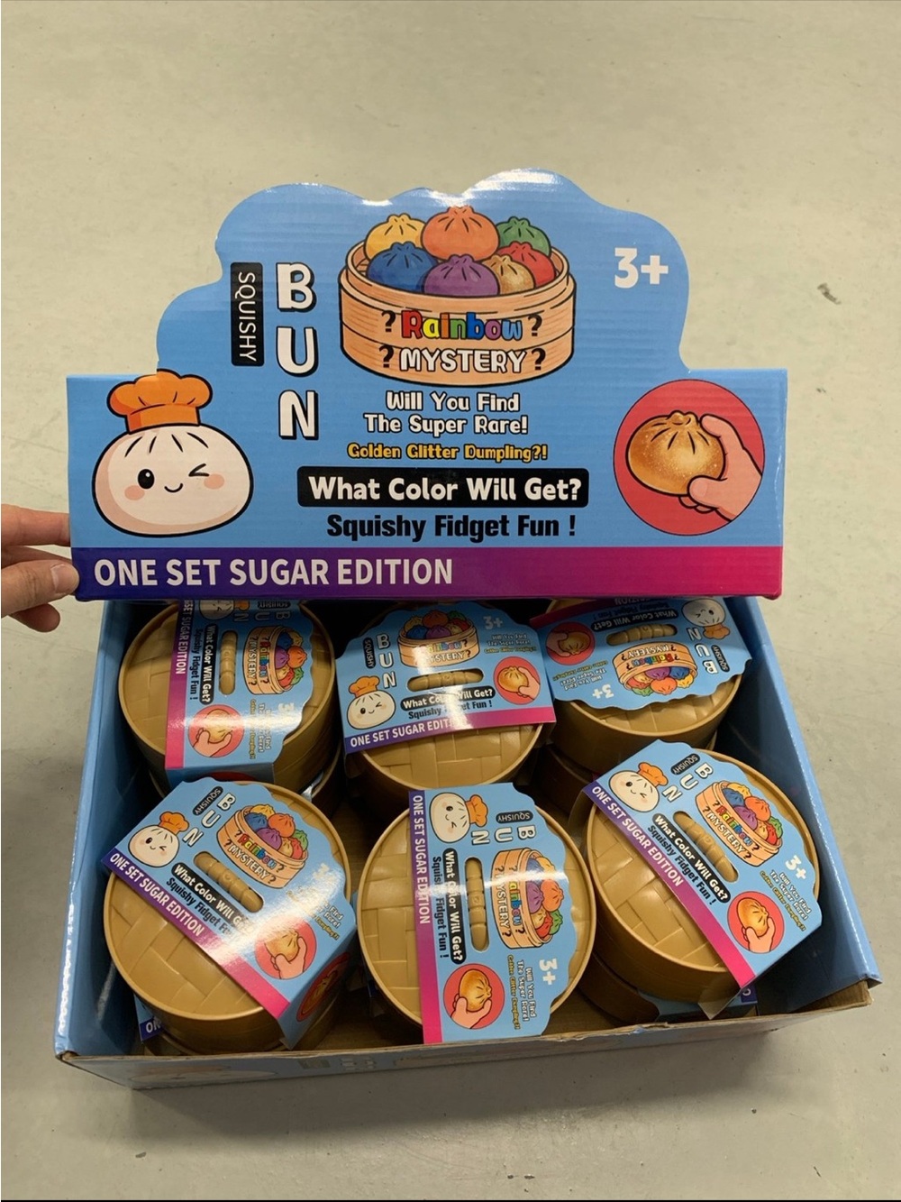 12 PCs Rainbow squishy dumpling bun Box